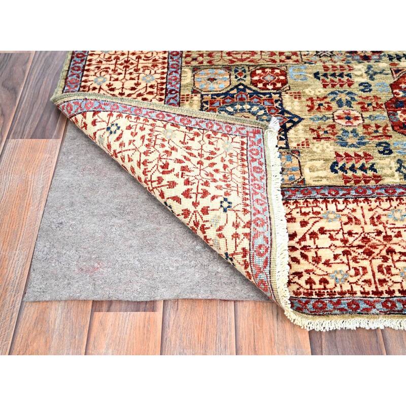 Shahbanu Rugs Crocodile Green Natural Dyes Hand Knotted Soft Wool 14th